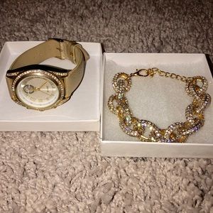 bebe watch and bracelet set